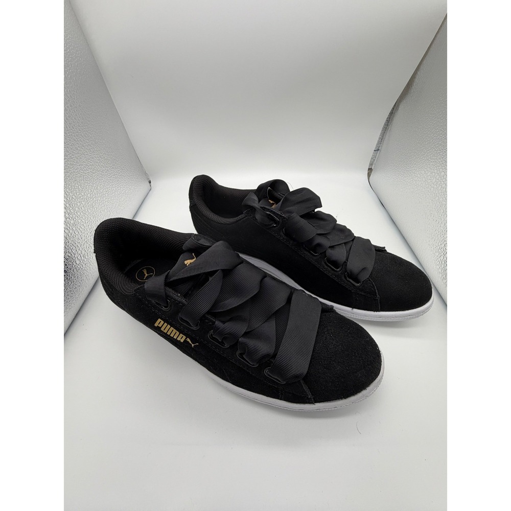 Puma Vikky Ribbon Women's 8.5 Black Solid Regular Fit Modern Elegant Coquette - Picture 3 of 15